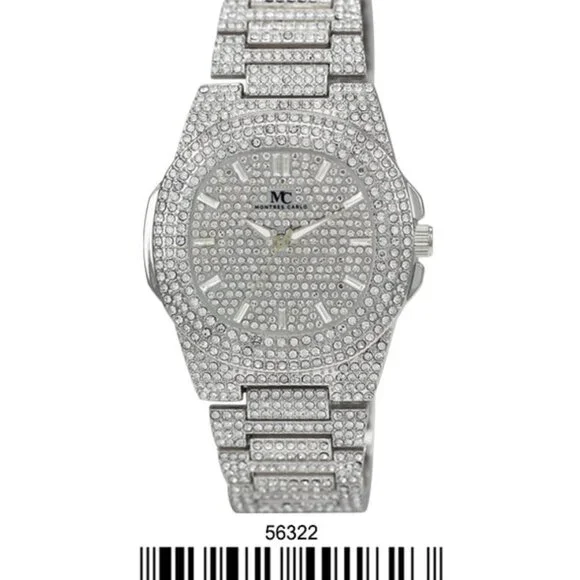 Montres Carlo 5632 Iced Out Metal Band Watch